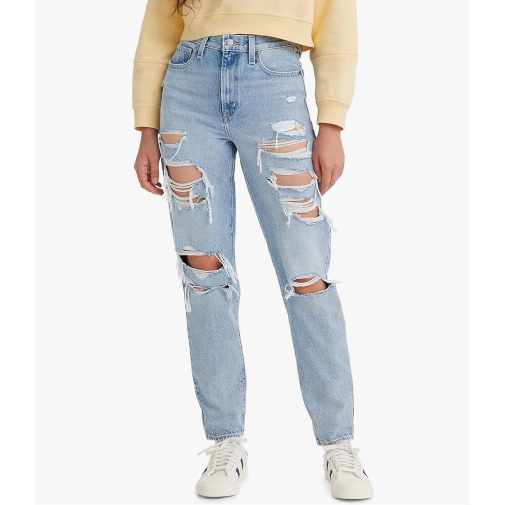 Levi’s Distressed High Waisted Mom Jeans Size 30 - Picture 1 of 10